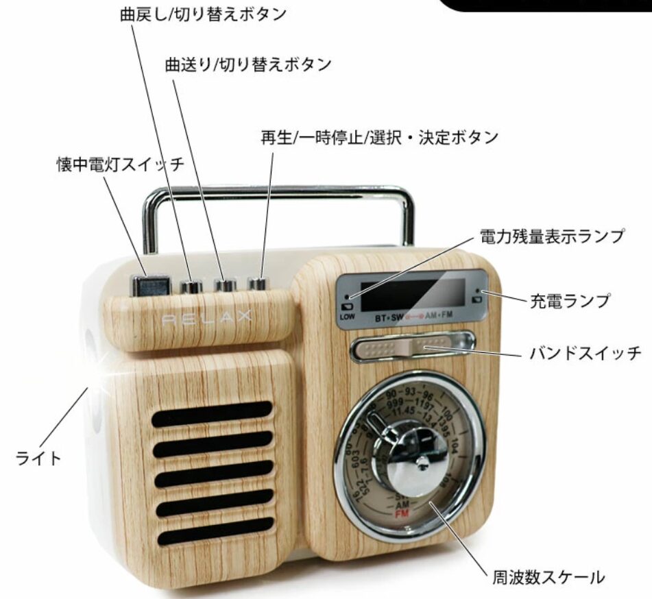 RELAX Multi Retro Radio マルチレトロラジオ 多機能防災ラジオ